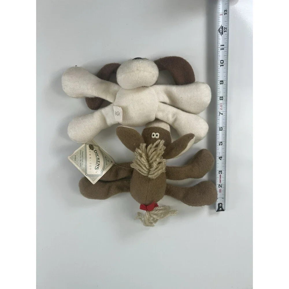 Lot of 2 Vtg Hallmark Floppy Friends 1980s Plush Stuffed Animal Dickens & Archie